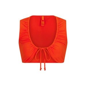 SKIMS NWT | Soft Lounge Tie Front Super Crop Top, Color: Fire, Large